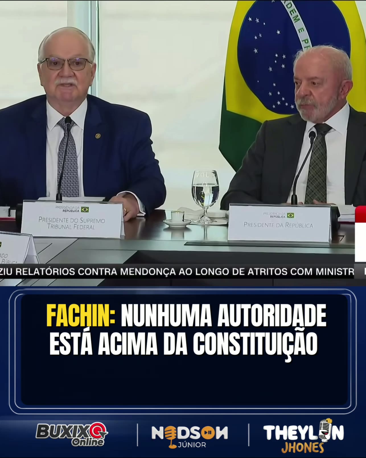 Pronunciamento do presidente do STF ao lado do Presidente da República