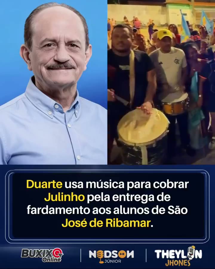 Deputado federal Duarte Júnior em vídeo cobrando a entrega de fardamento escolar em São José de Ribamar
