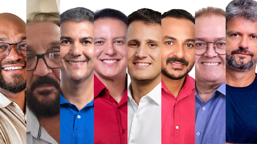 Montagem com os oito candidatos ao Governo do Maranhão nas eleições de 2026