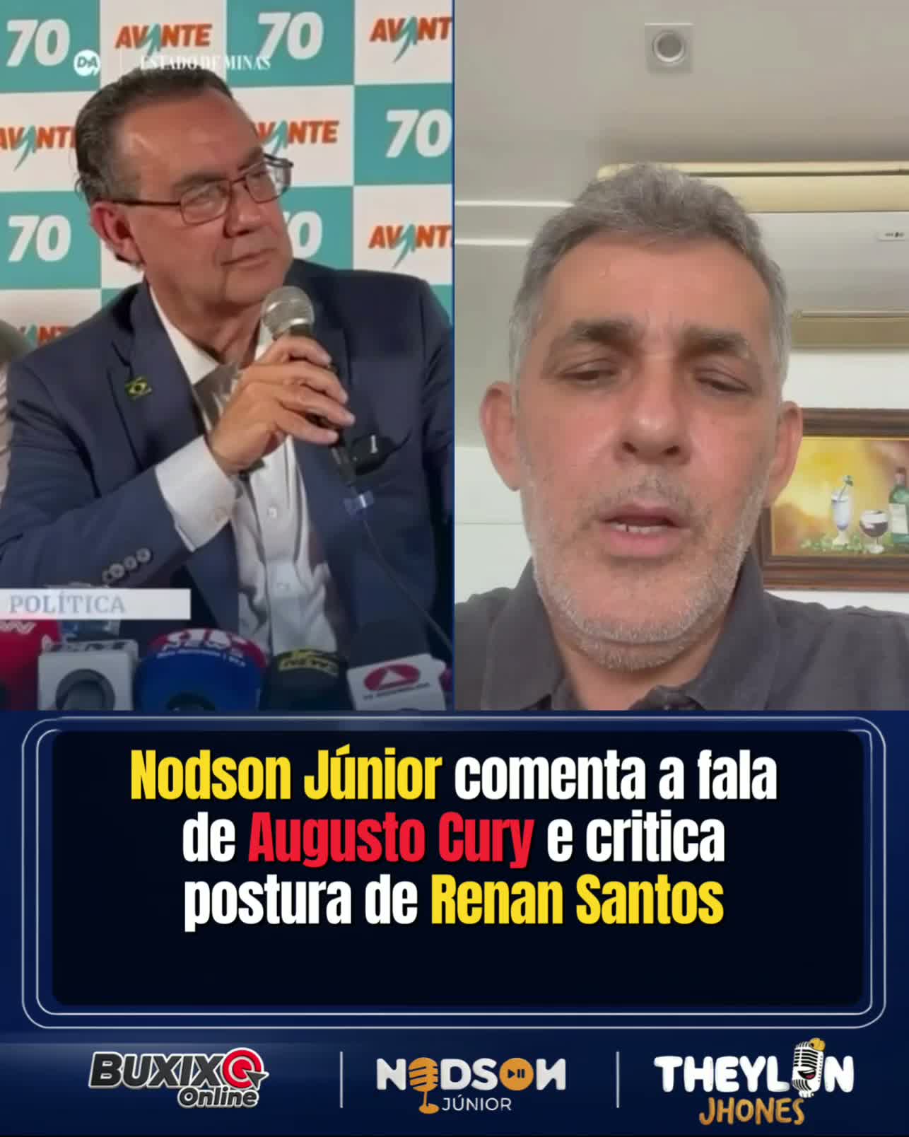 Nodson Júnior comenta declarações de Renan Santos sobre Augusto Cury